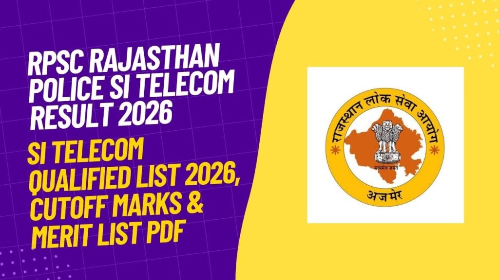 RPSC Rajasthan Police SI Telecom Result 2026